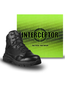 Interceptor Men's Guard Zippered Ankle High Work Boots, Slip Resistant, Black